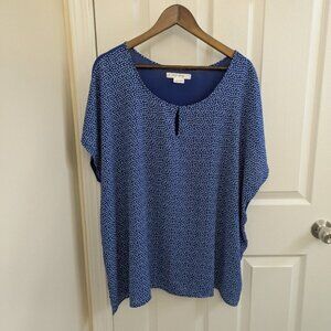 Penningtons Blue Patterned Women's Top Size 2XL